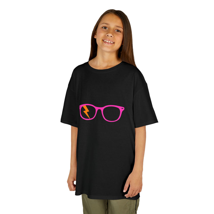 Pink/Orange Glasses Kids Tee by Clan of Nerds