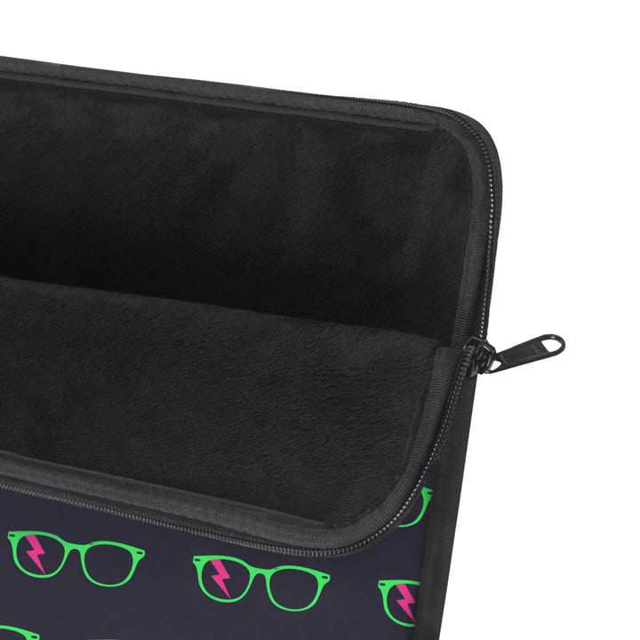 Green/Pink Glasses Pattern Laptop Sleeve by Clan of Nerds