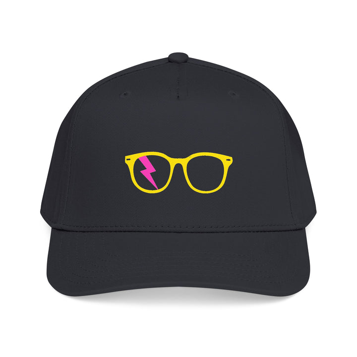 Yellow/Pink Glasses Cap in Black