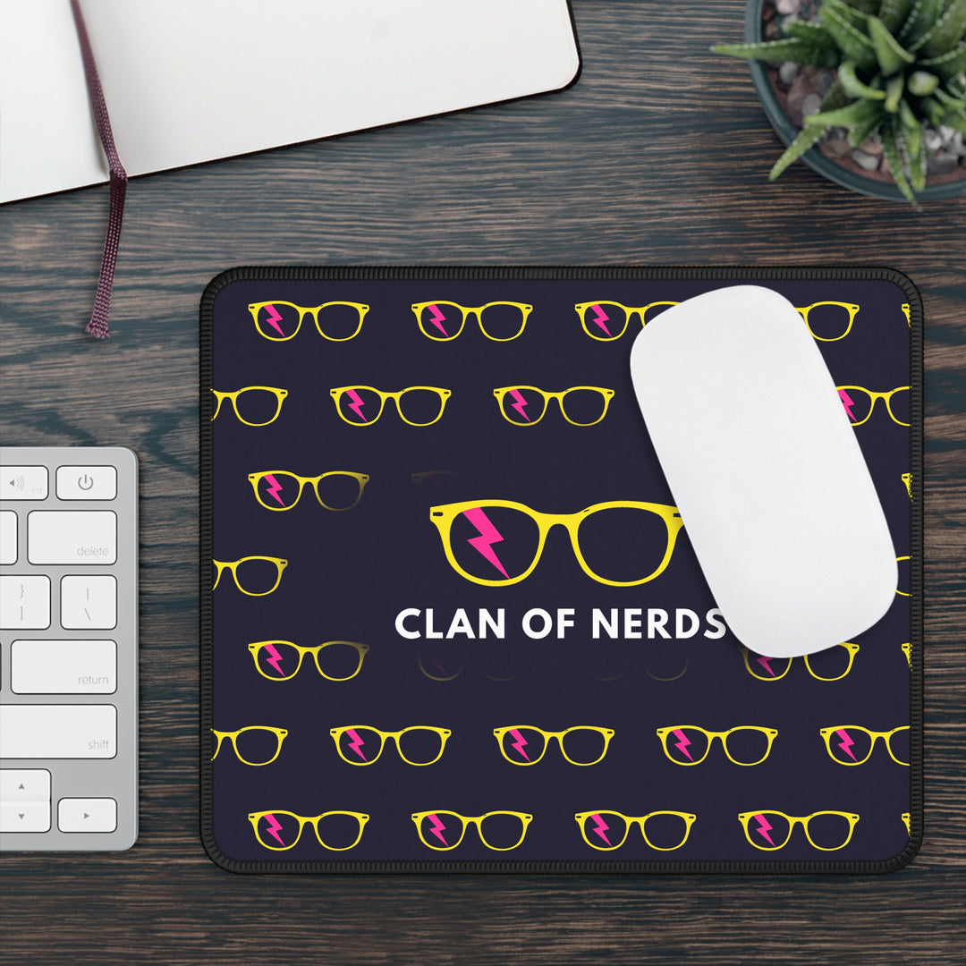 Yellow/Pink Glasses Pattern Mouse Pad by Clan of Nerds