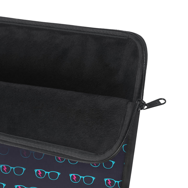 Cyan/Pink Glasses Pattern Laptop Sleeve by Clan of Nerds
