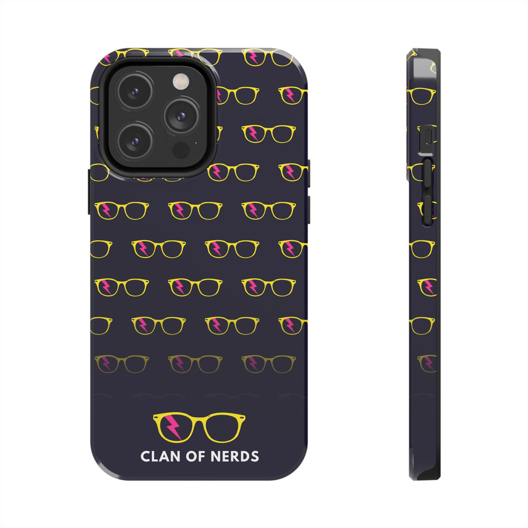 Yellow/Pink Glasses Pattern Tough Phone Case by Clan of Nerds