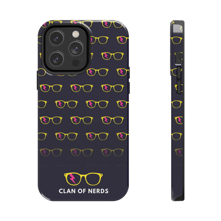 Yellow/Pink Glasses Pattern Tough Phone Case by Clan of Nerds
