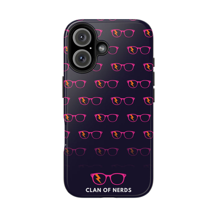 Pink/Orange Glasses Pattern Tough Phone Case by Clan of Nerds