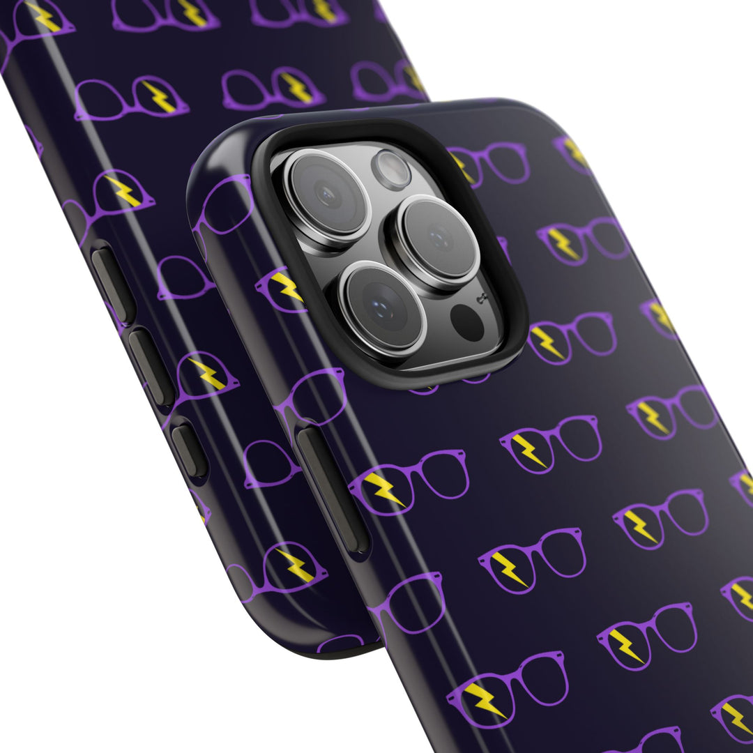 Purple/Yellow Glasses Pattern Tough Phone Case by Clan of Nerds
