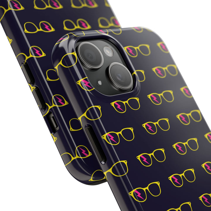 Yellow/Pink Glasses Pattern Tough Phone Case by Clan of Nerds