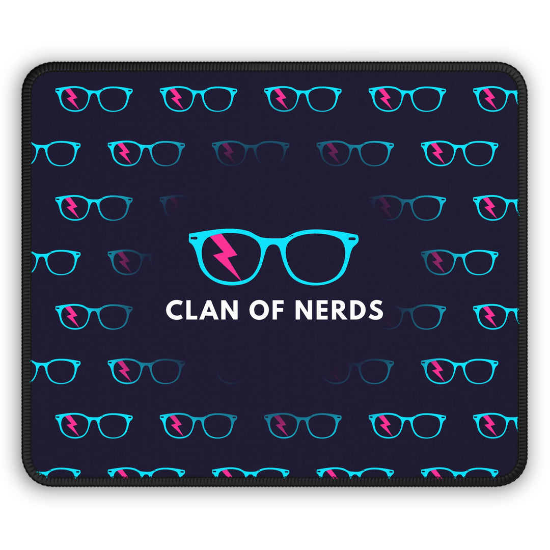 Cyan/Pink Glasses Pattern Mouse Pad by Clan of Nerds