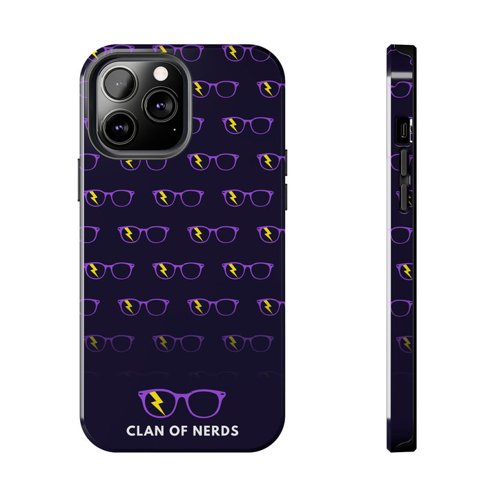 Purple/Yellow Glasses Pattern Tough Phone Case by Clan of Nerds
