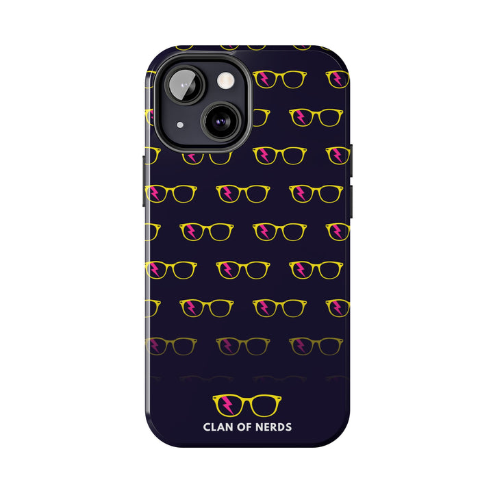 Yellow/Pink Glasses Pattern Tough Phone Case by Clan of Nerds