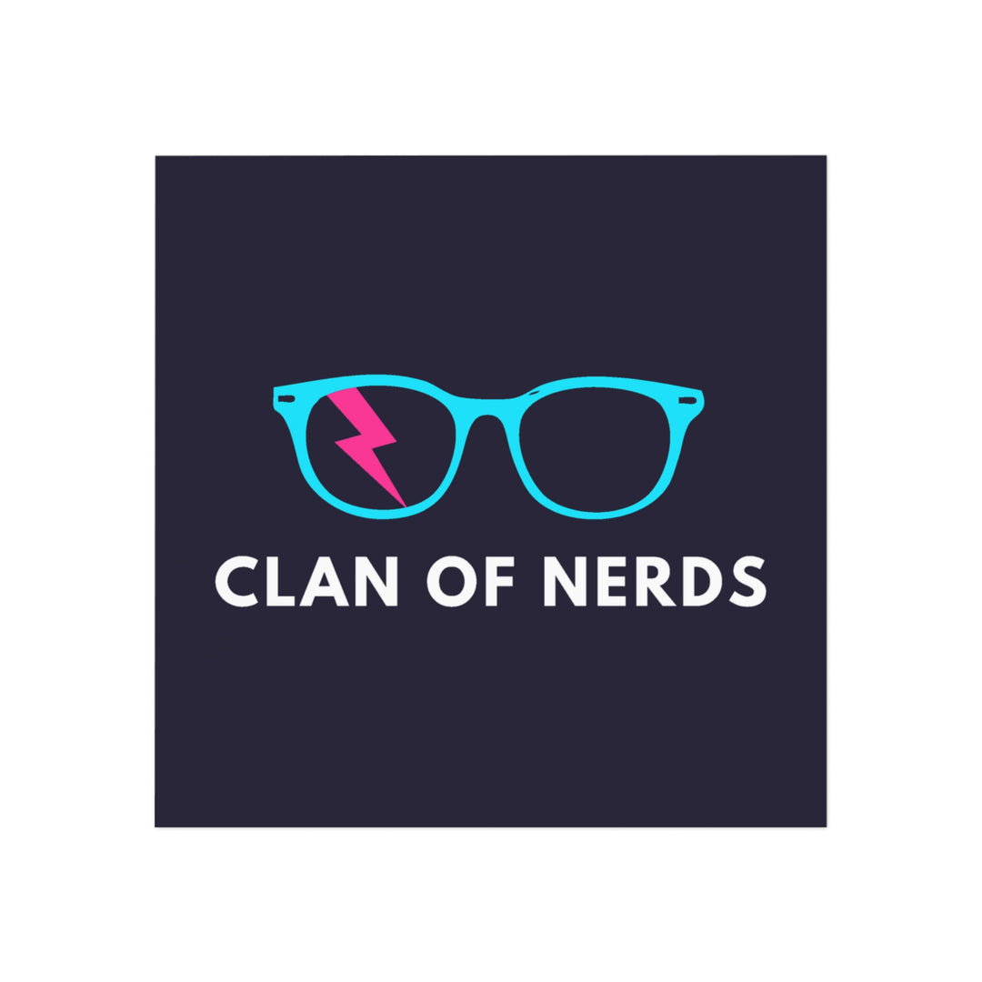 Cyan/Pink Glasses Square Magnet by Clan of Nerds