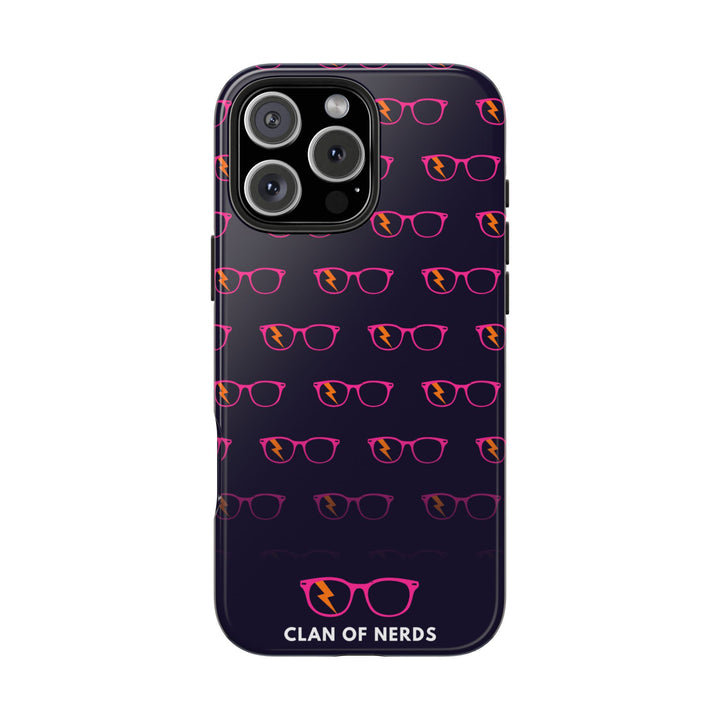 Pink/Orange Glasses Pattern Tough Phone Case by Clan of Nerds