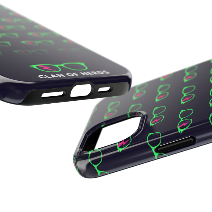 Green/Pink Glasses Pattern Tough Phone Case by Clan of Nerds