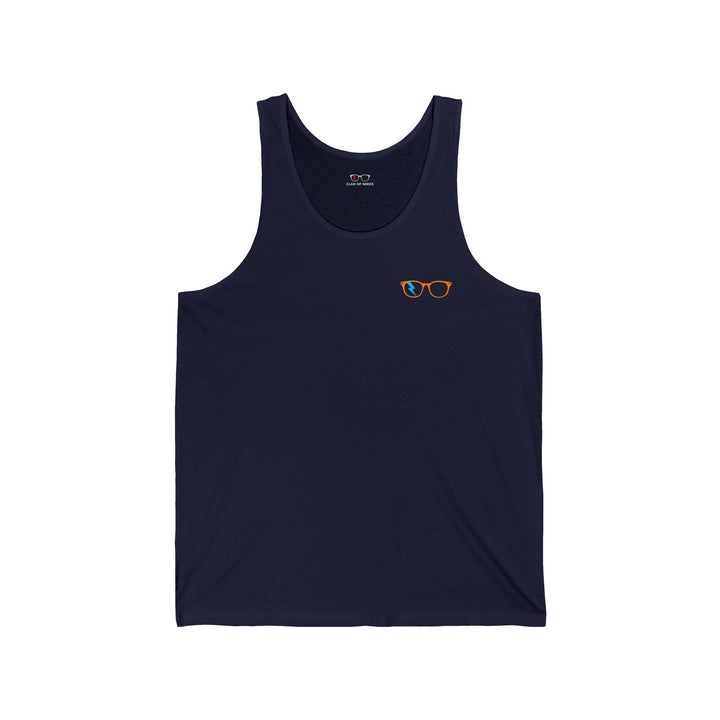 Orange/Cyan Glasses Men’s Tank in Navy