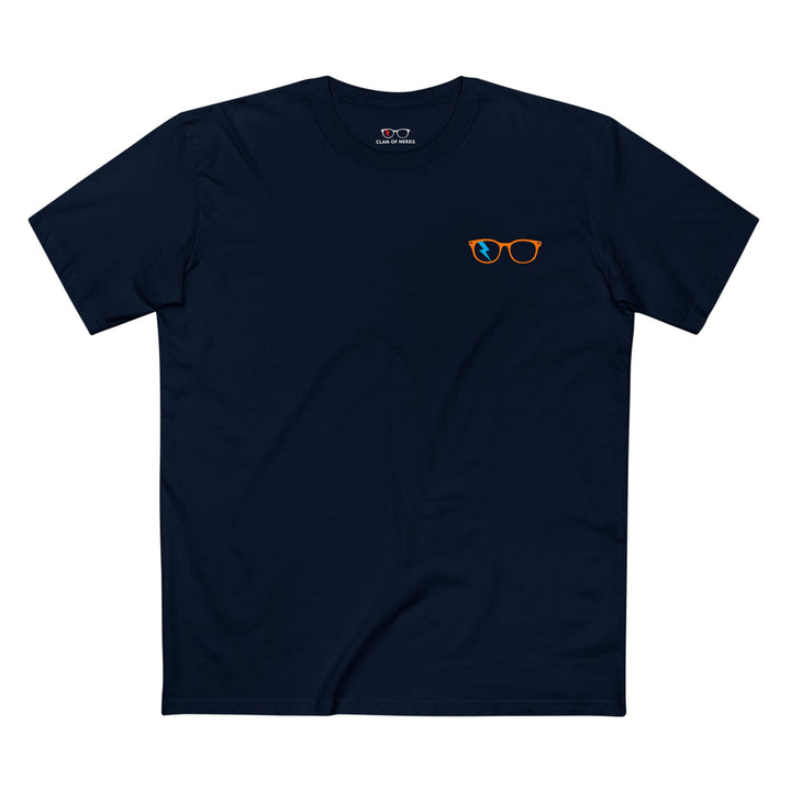 Orange/Cyan Glasses Men’s Tee in Navy