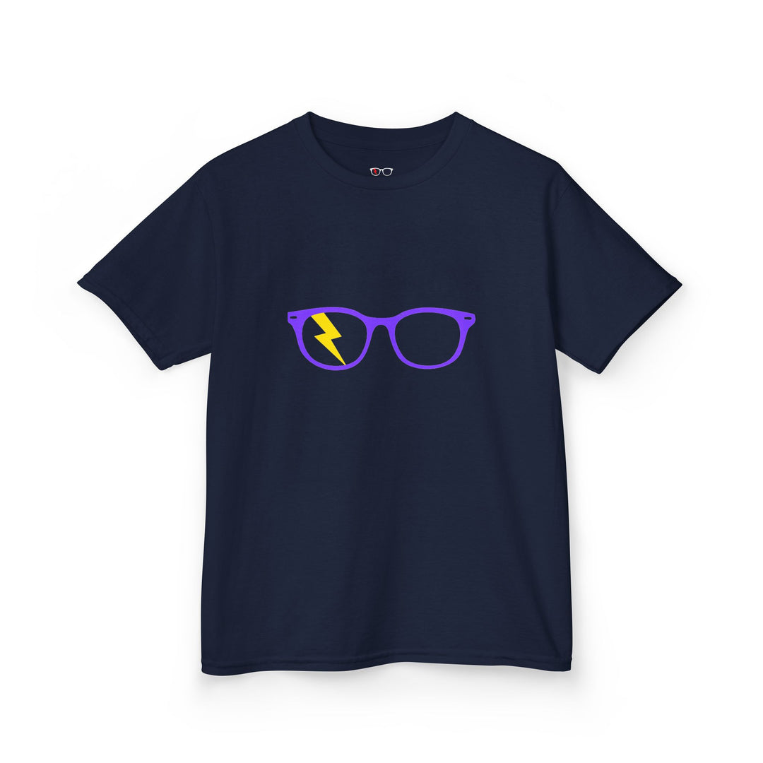 Purple/Yellow Glasses Kids Tee by Clan of Nerds