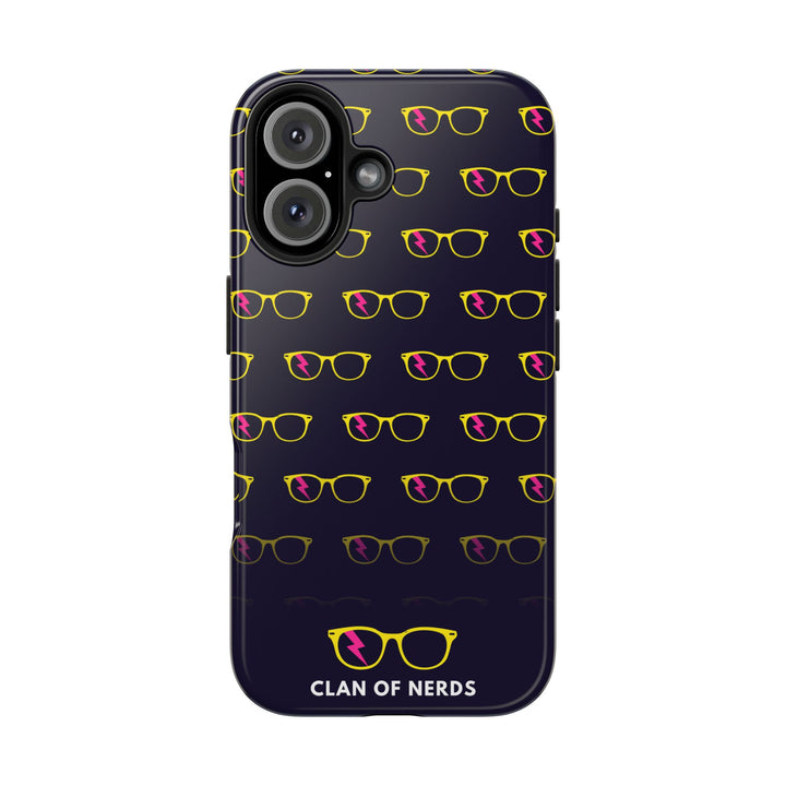 Yellow/Pink Glasses Pattern Tough Phone Case by Clan of Nerds
