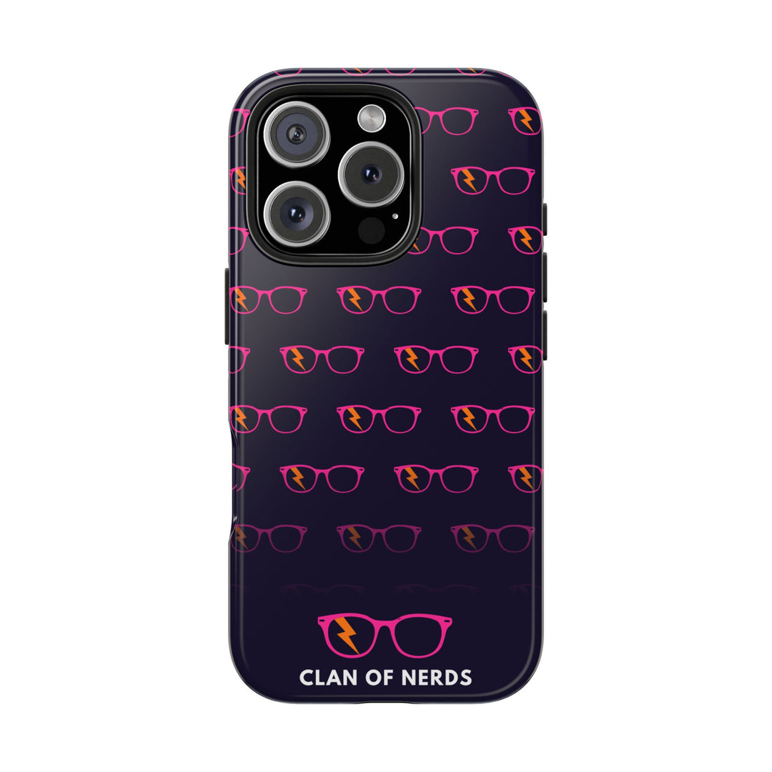 Pink/Orange Glasses Pattern Tough Phone Case by Clan of Nerds