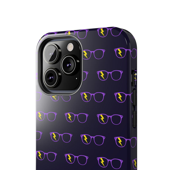 Purple/Yellow Glasses Pattern Tough Phone Case by Clan of Nerds