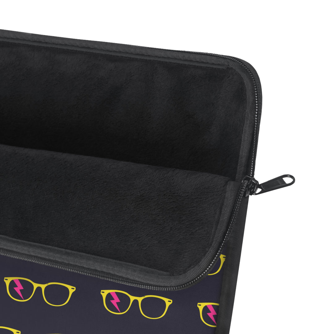 Yellow/Pink Glasses Pattern Laptop Sleeve by Clan of Nerds