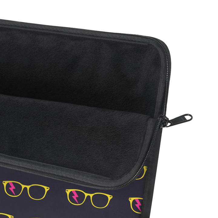 Yellow/Pink Glasses Pattern Laptop Sleeve by Clan of Nerds