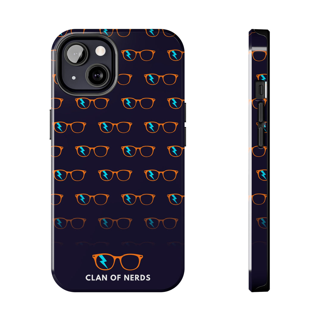 Orange/Cyan Glasses Pattern Tough Phone Case by Clan of Nerds
