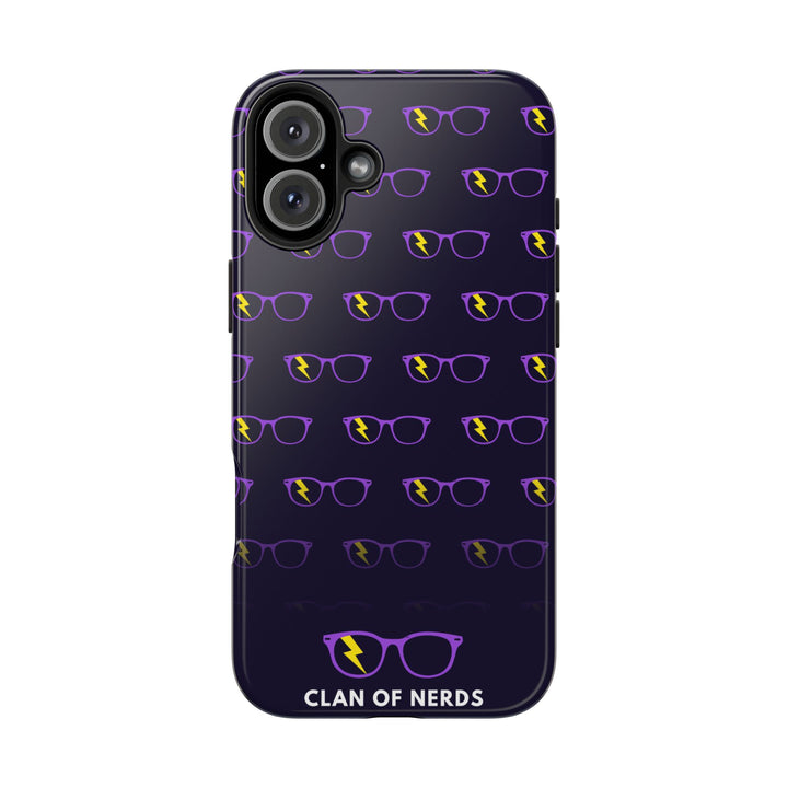 Purple/Yellow Glasses Pattern Tough Phone Case by Clan of Nerds