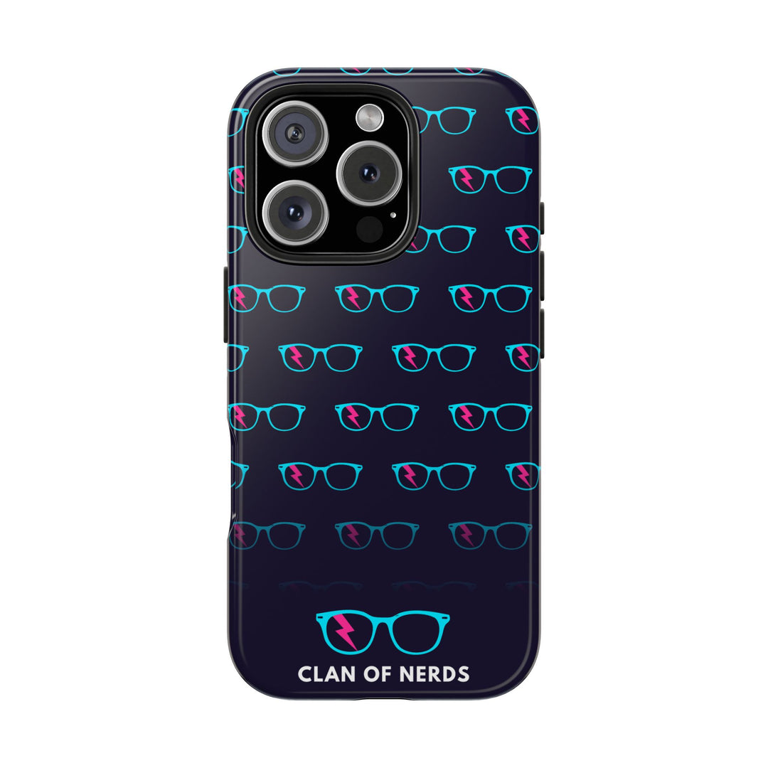 Cyan/Pink Glasses Pattern Tough Phone Case by Clan of Nerds