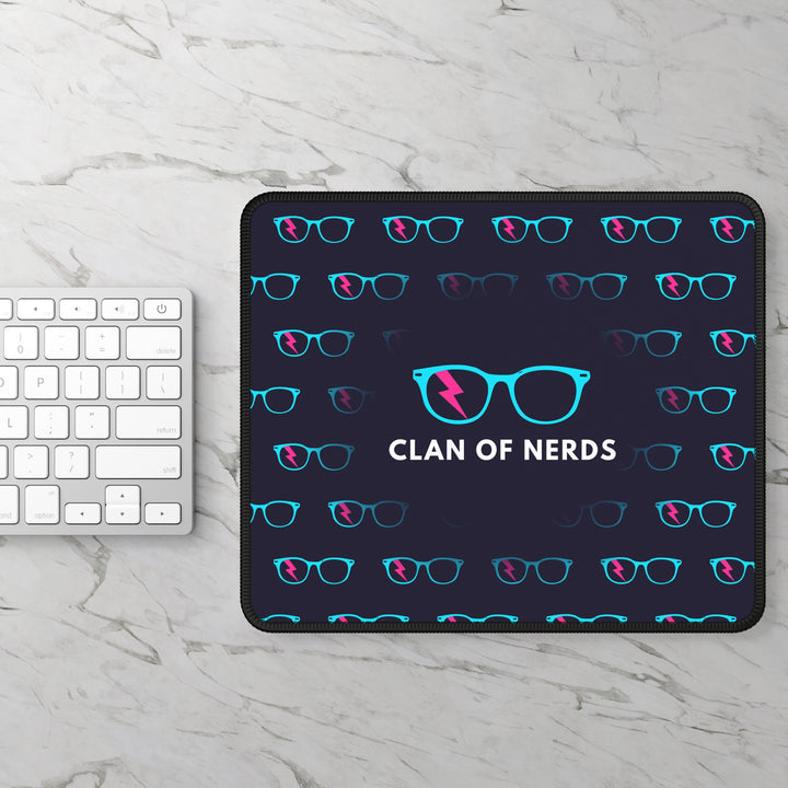 Cyan/Pink Glasses Pattern Mouse Pad by Clan of Nerds