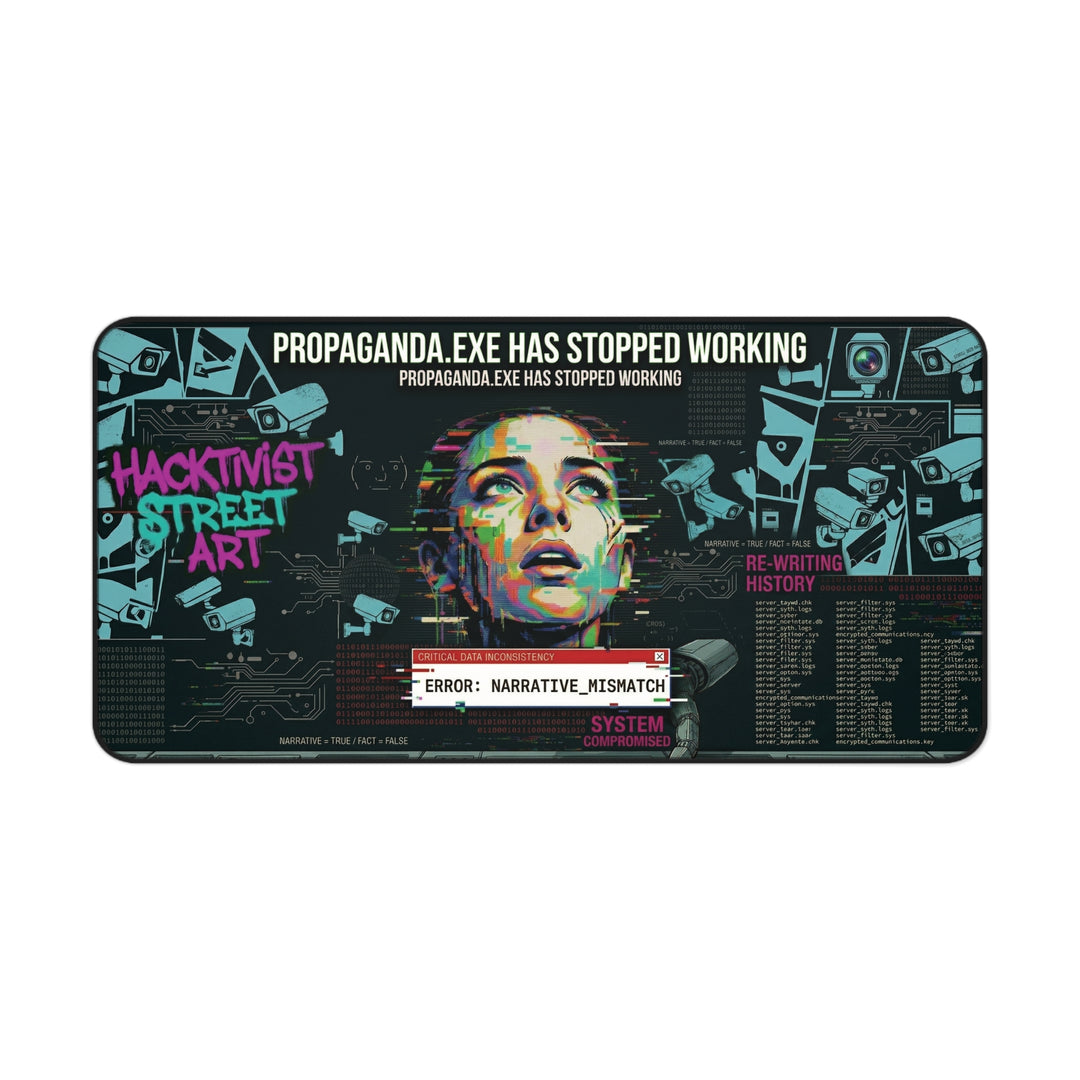 Propaganda Hacker Desk Mat by Clan of Nerds