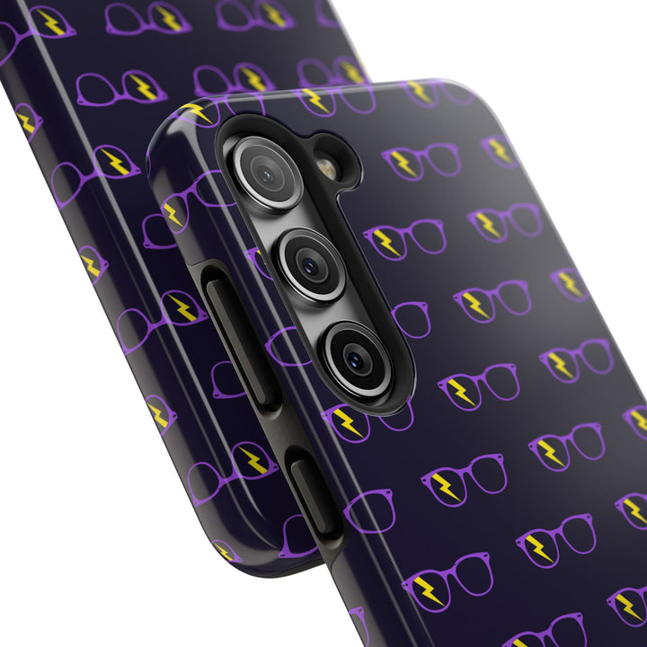 Purple/Yellow Glasses Pattern Tough Phone Case by Clan of Nerds
