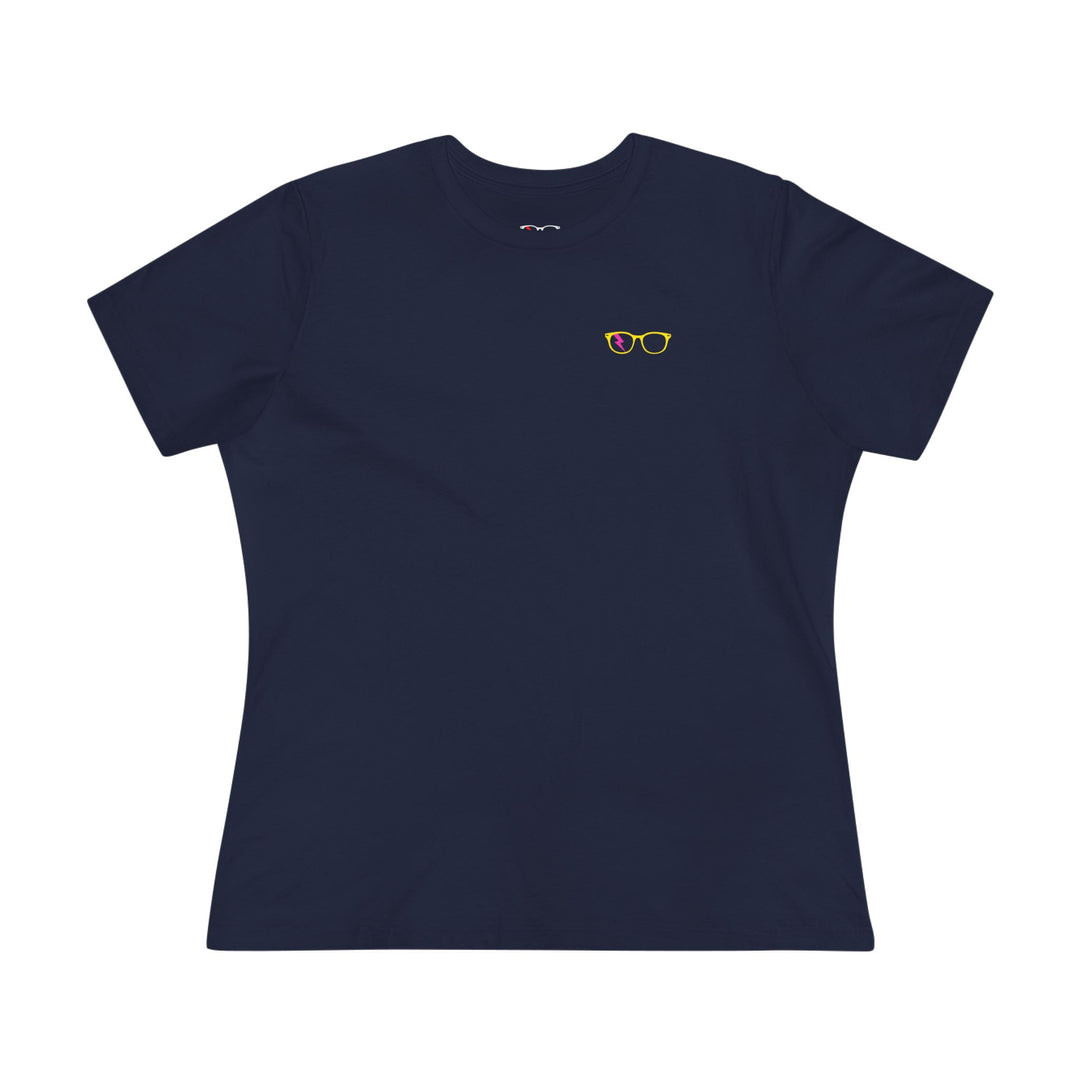 Yellow/Pink Glasses Women’s Tee in Navy