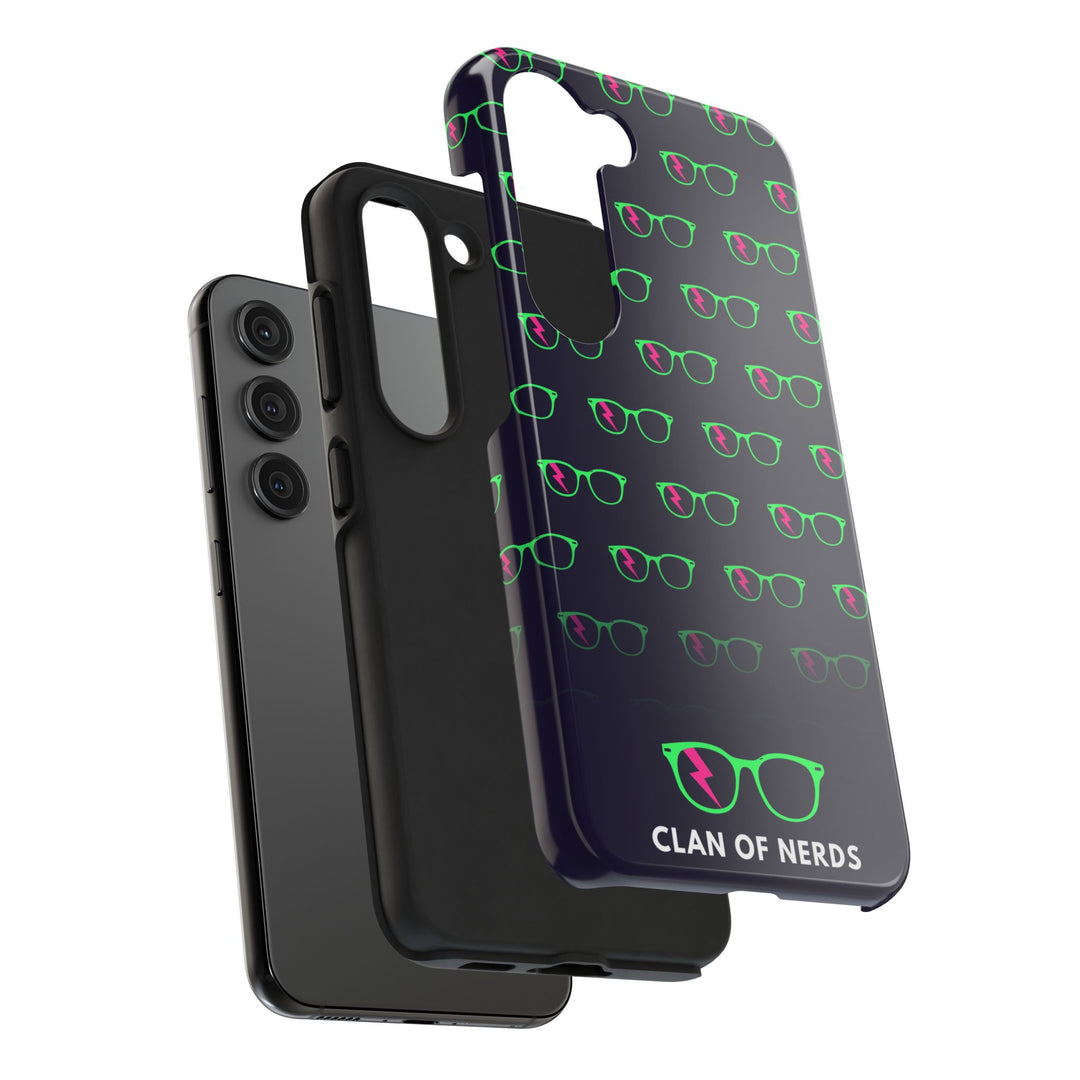 Green/Pink Glasses Pattern Tough Phone Case by Clan of Nerds