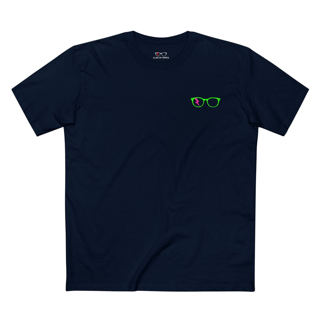 Green/Pink Glasses Men’s Tee in Navy
