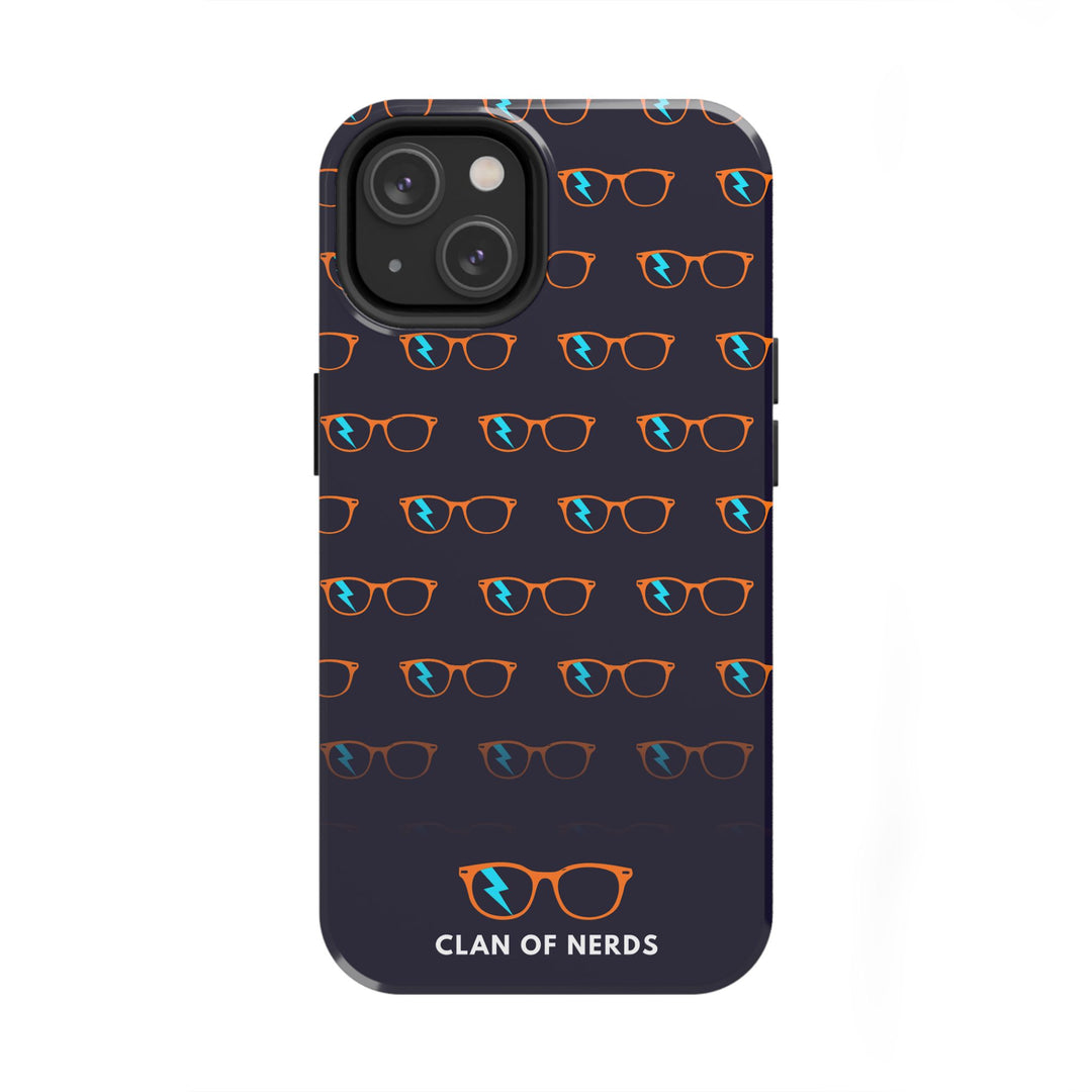 Orange/Cyan Glasses Pattern Tough Phone Case by Clan of Nerds