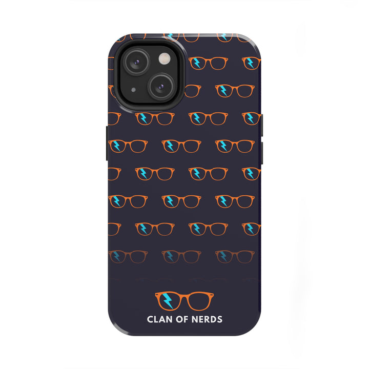 Orange/Cyan Glasses Pattern Tough Phone Case by Clan of Nerds
