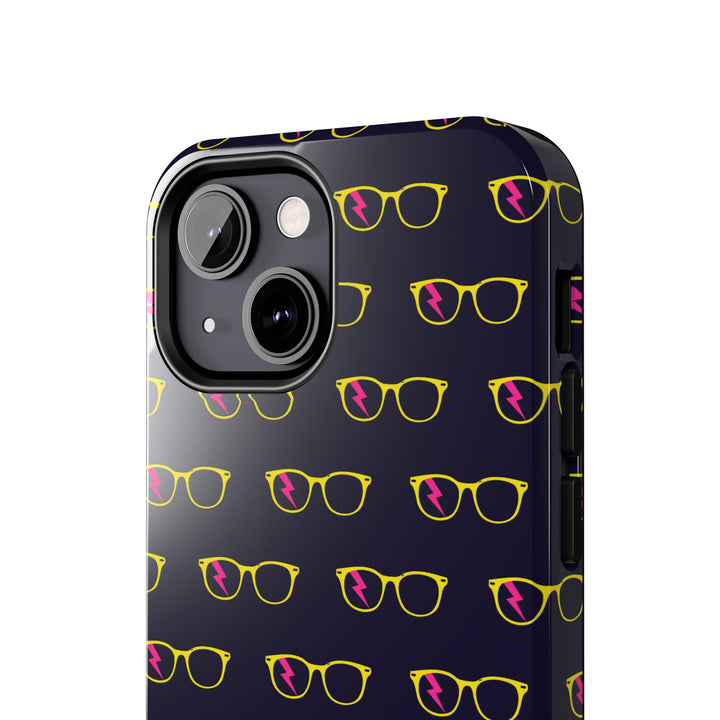 Yellow/Pink Glasses Pattern Tough Phone Case by Clan of Nerds