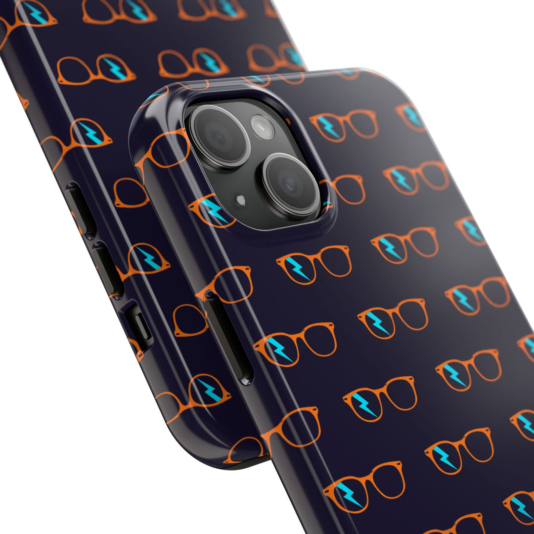 Orange/Cyan Glasses Pattern Tough Phone Case by Clan of Nerds