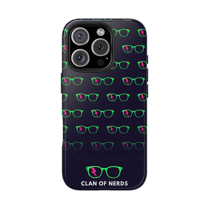 Green/Pink Glasses Pattern Tough Phone Case by Clan of Nerds