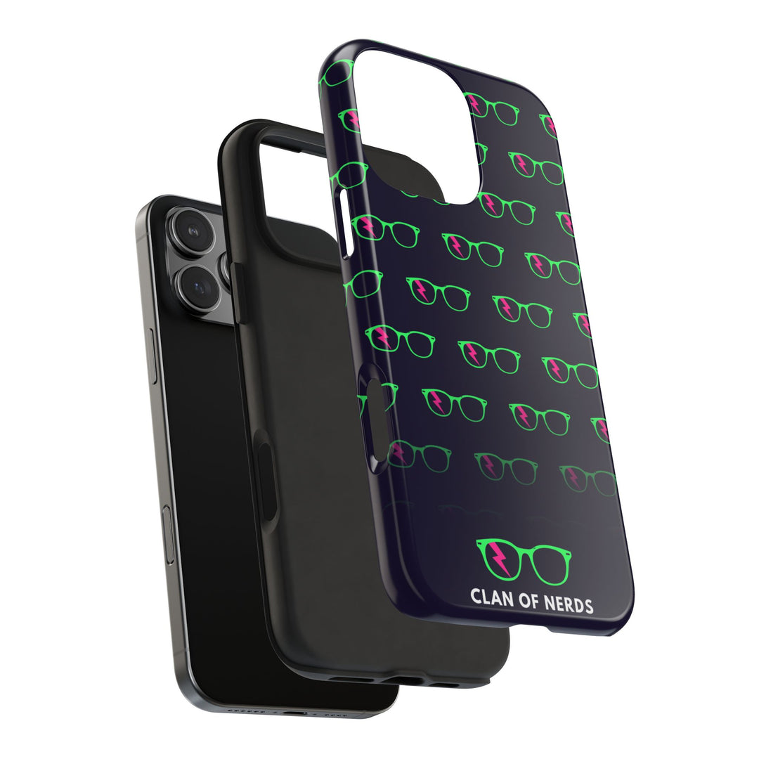 Green/Pink Glasses Pattern Tough Phone Case by Clan of Nerds