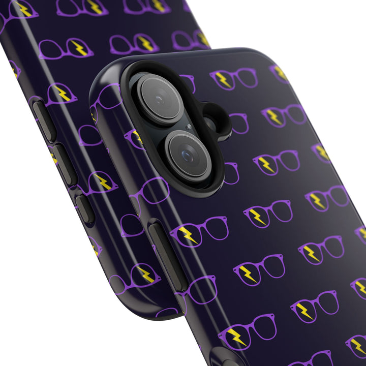 Purple/Yellow Glasses Pattern Tough Phone Case by Clan of Nerds