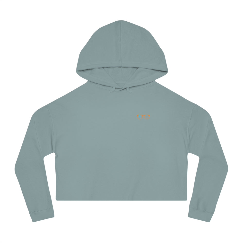 Orange/Cyan Glasses Women’s Cropped Hoodie in Sage