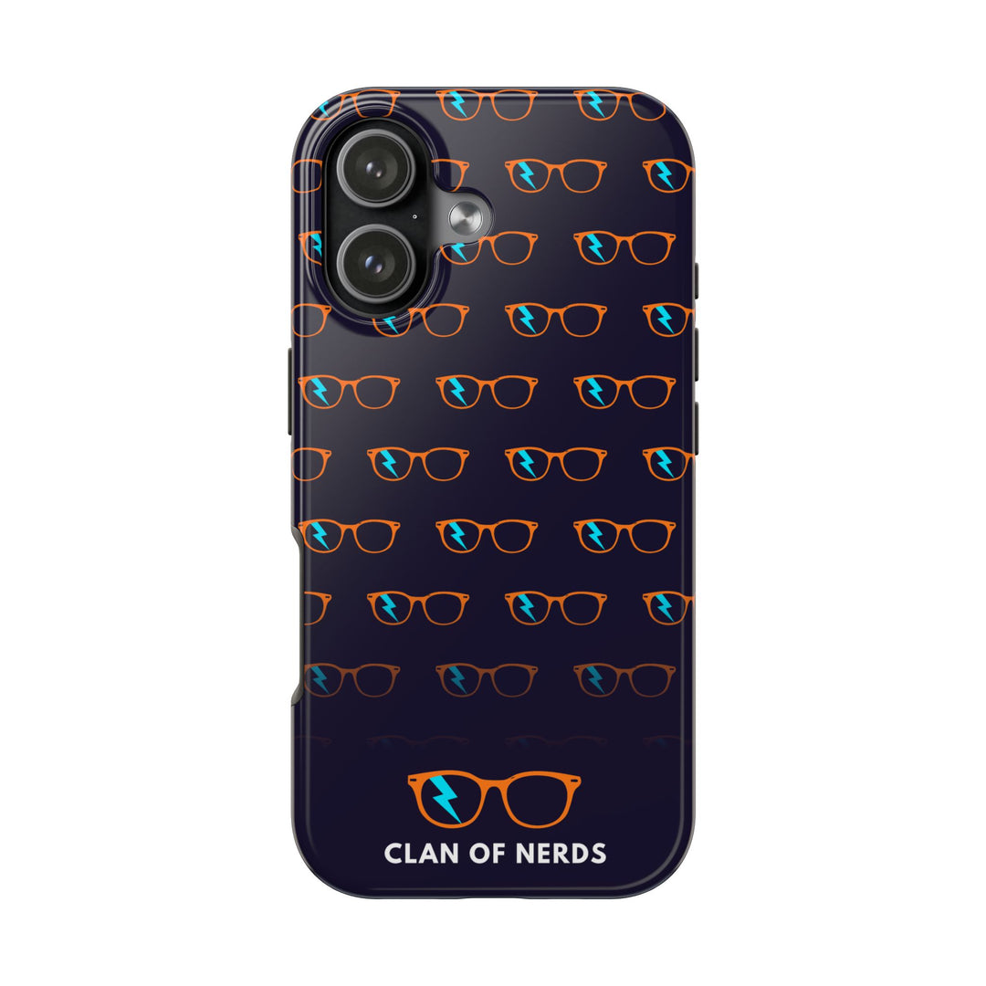 Orange/Cyan Glasses Pattern Tough Phone Case by Clan of Nerds