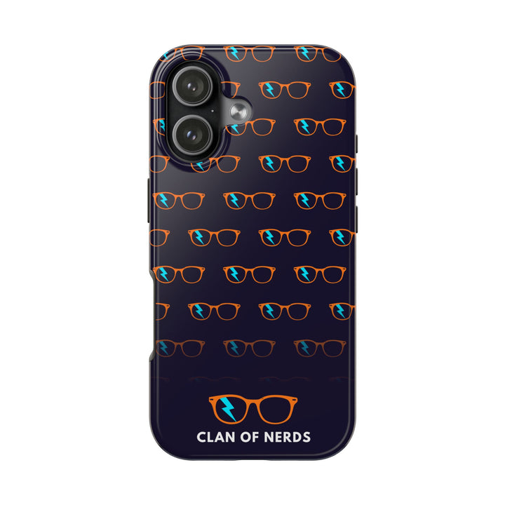 Orange/Cyan Glasses Pattern Tough Phone Case by Clan of Nerds