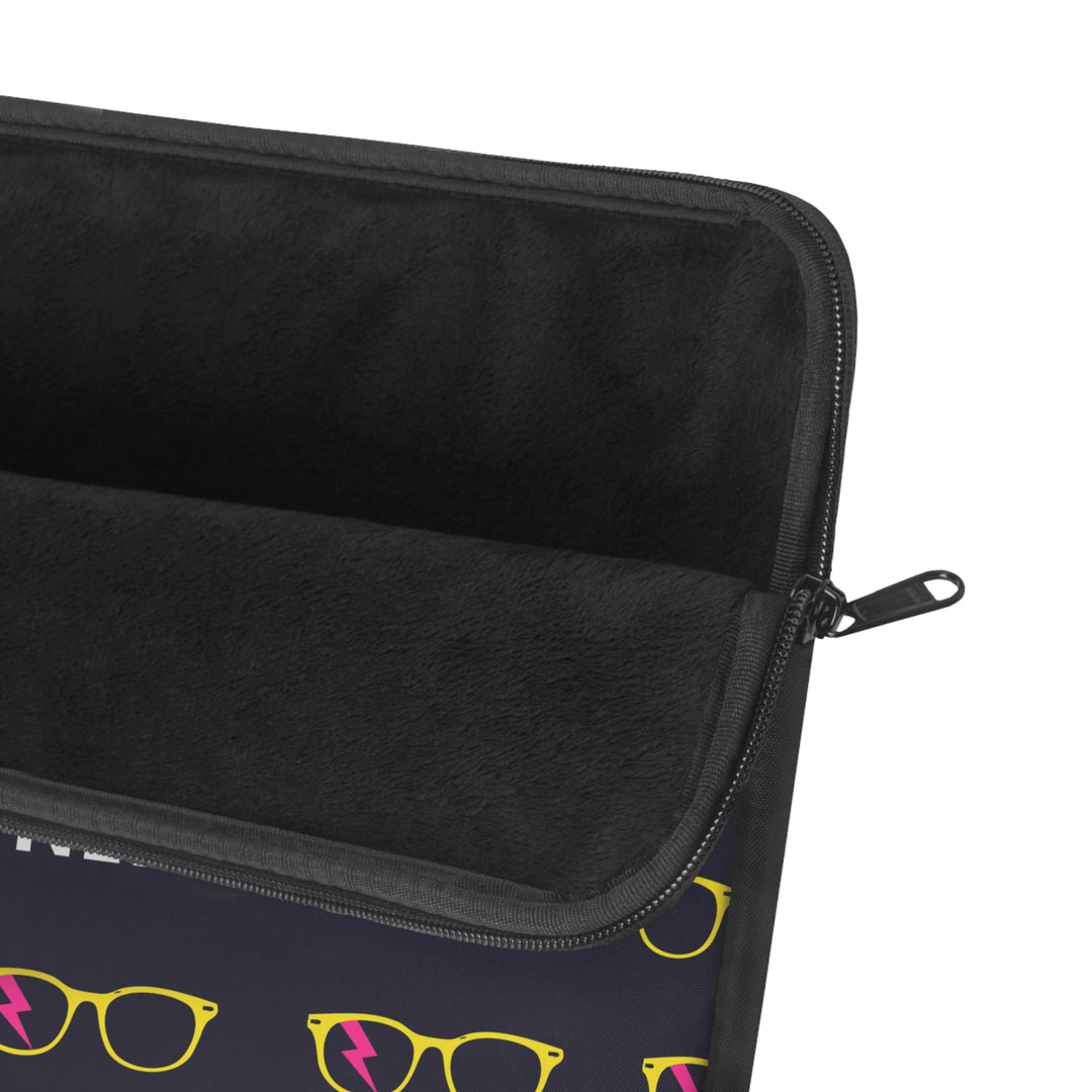Yellow/Pink Glasses Pattern Laptop Sleeve by Clan of Nerds