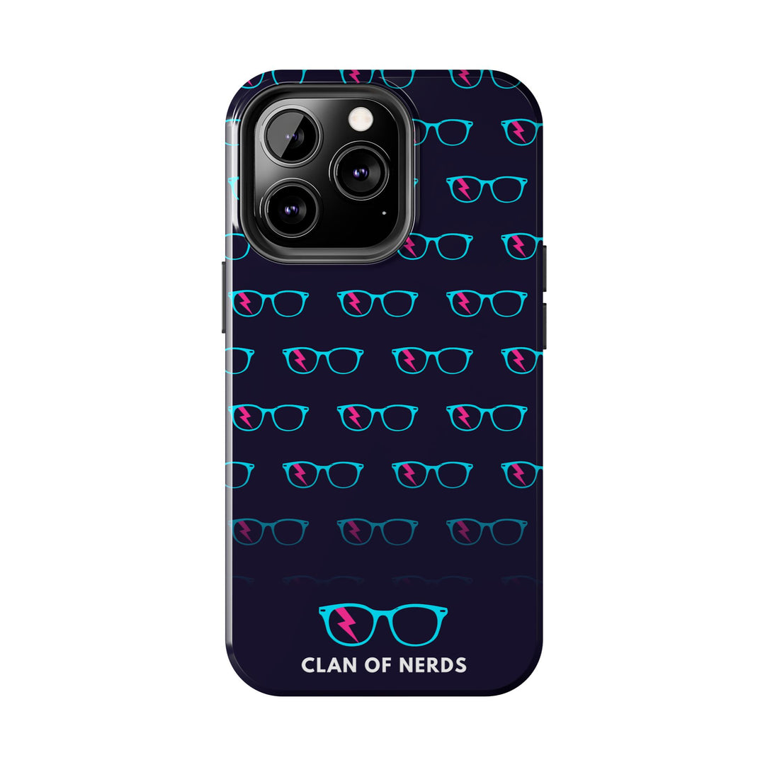 Cyan/Pink Glasses Pattern Tough Phone Case by Clan of Nerds