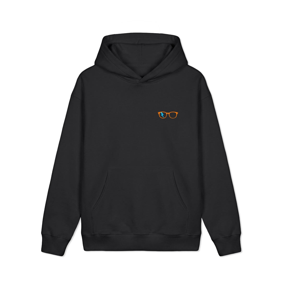 Orange/Cyan Glasses Men’s Hoodie by Clan of Nerds