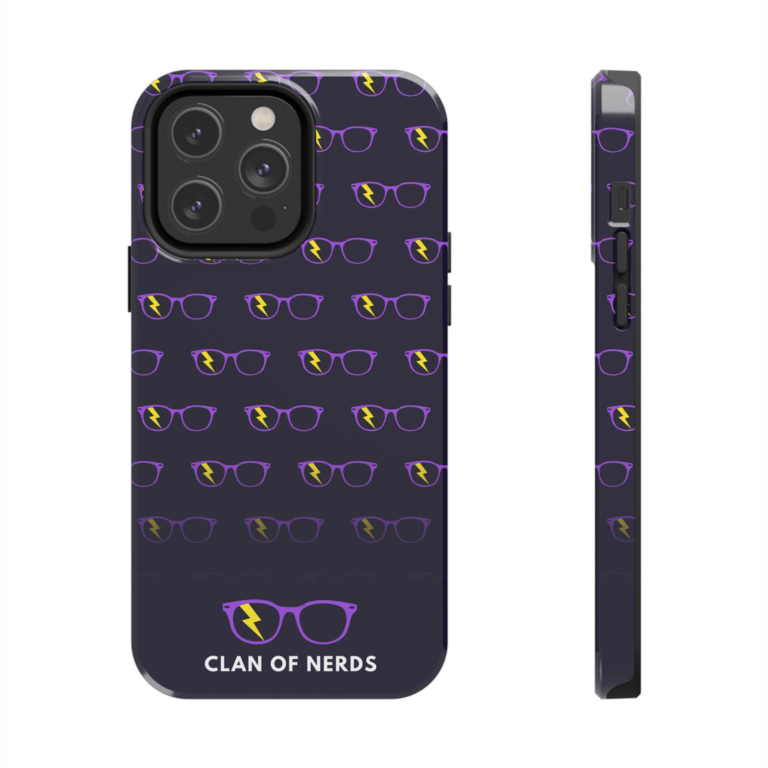 Purple/Yellow Glasses Pattern Tough Phone Case by Clan of Nerds