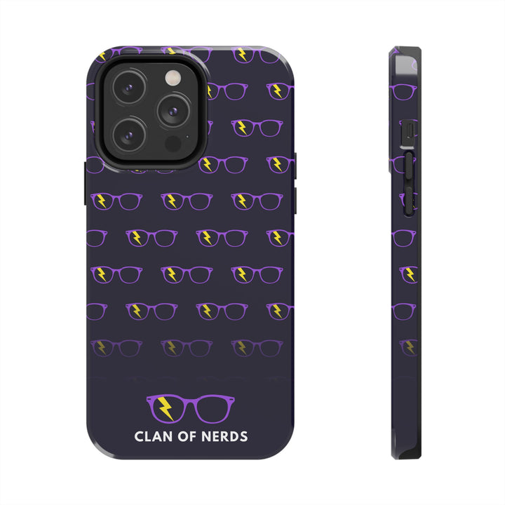 Purple/Yellow Glasses Pattern Tough Phone Case by Clan of Nerds