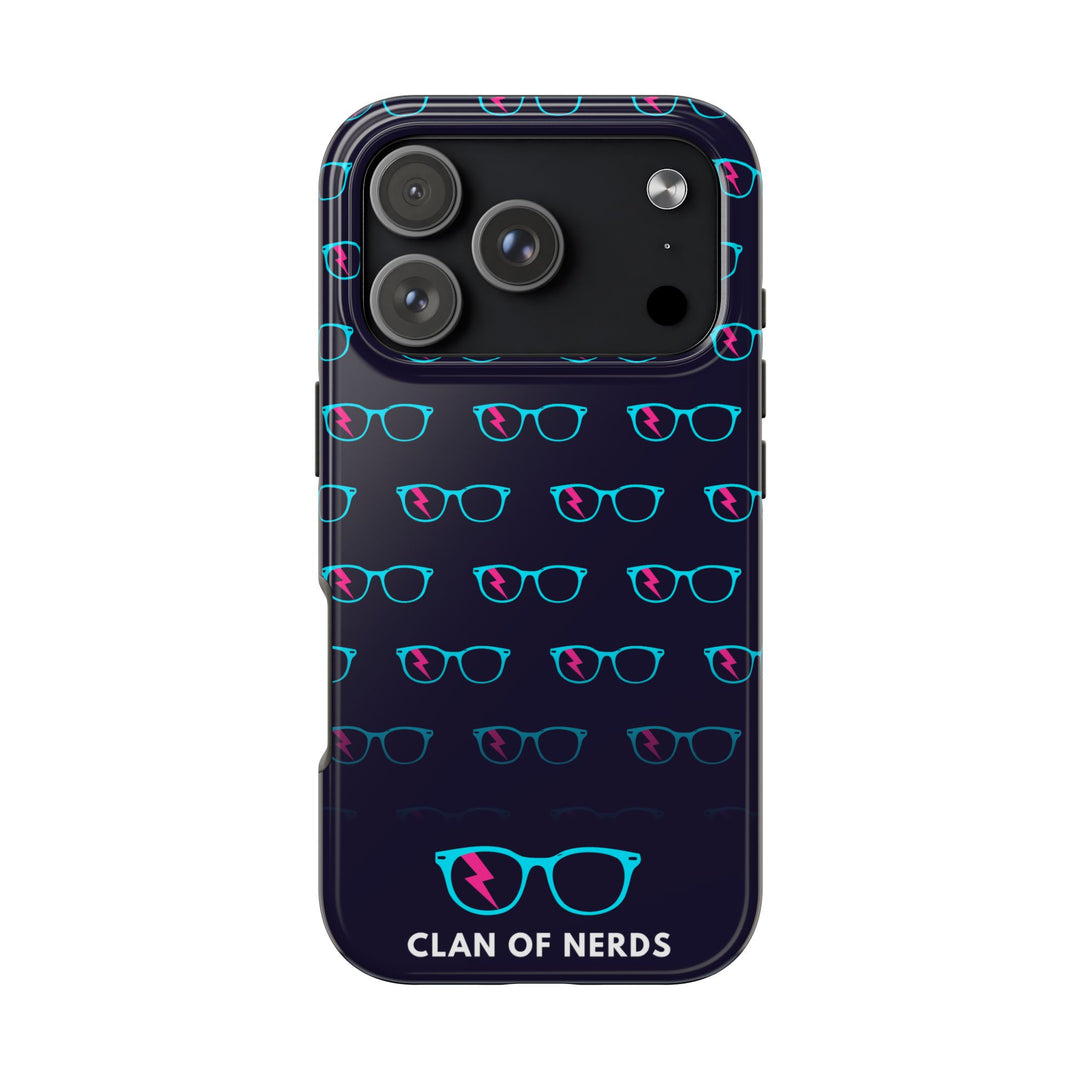 Cyan/Pink Glasses Pattern Tough Phone Case by Clan of Nerds