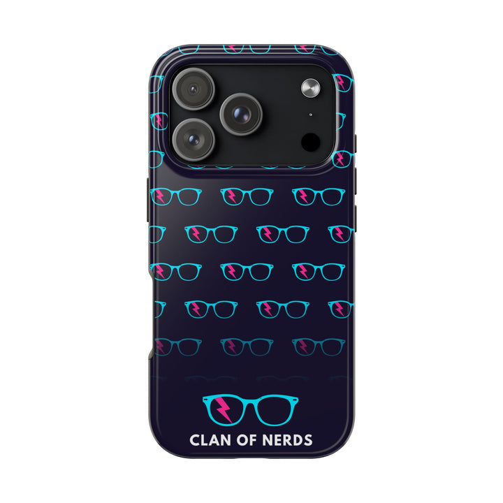 Cyan/Pink Glasses Pattern Tough Phone Case by Clan of Nerds